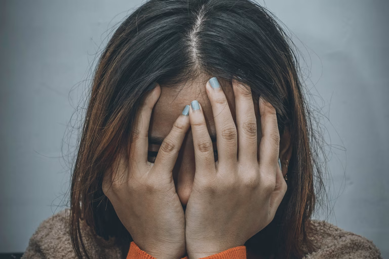 A woman in despair
